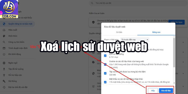 Xoá lịch sử duyệt web